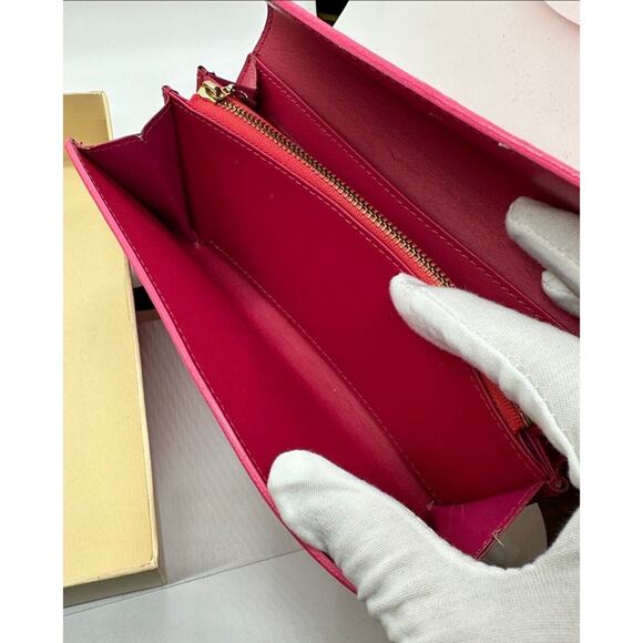 Rare Louis Vuitton Authentic LV Long Wallet Pink Floral Vernis Original Box - Picture 3 of 12